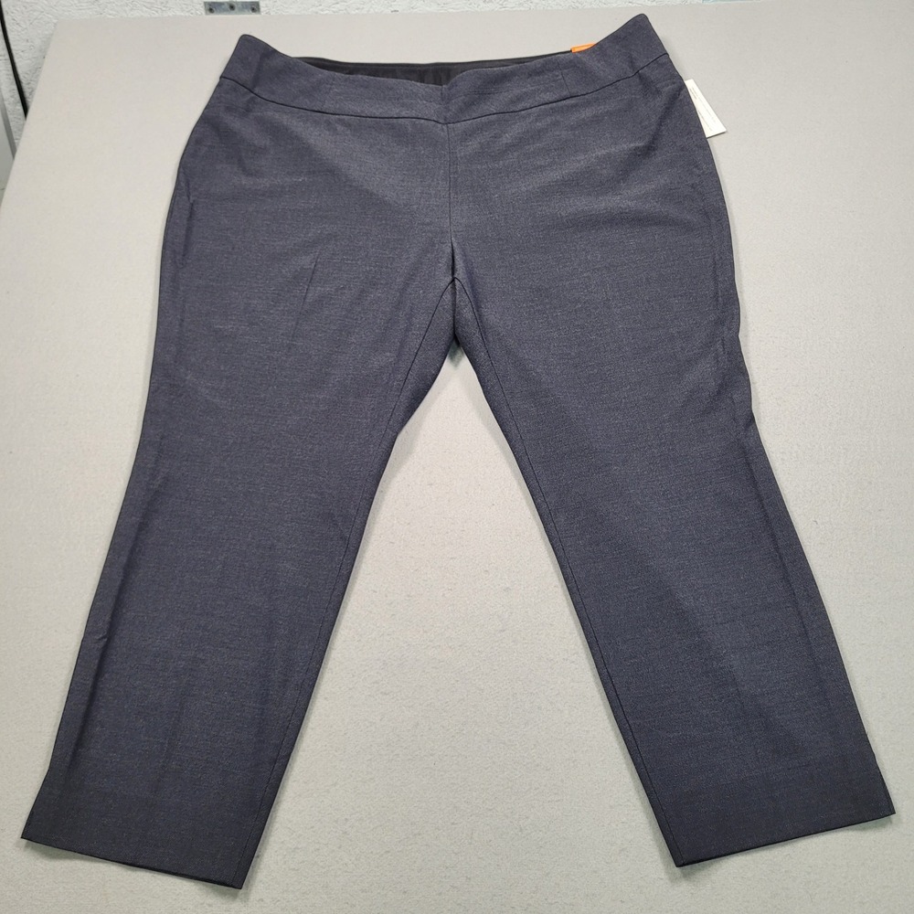 Investments Park Ave Fit Classic Ankle Pants Hthr Indigo 24W S71PV647NW‎